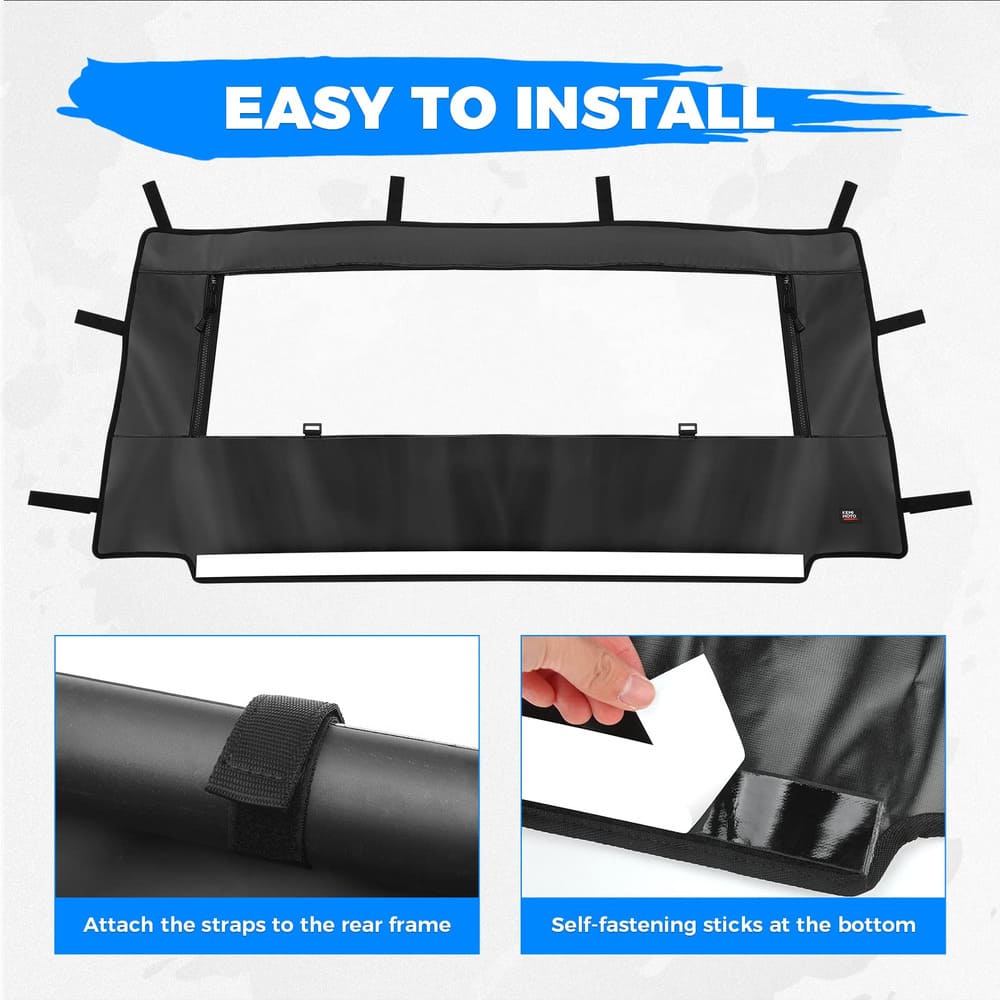 Kemimoto Polaris General 1000/XP 1000 PVC Soft Rear Windshield