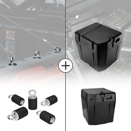 Kemimoto Polaris Ranger 1000 XP 2" Tie Down Anchors & Under Seat Storage Box