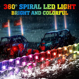 Kemimoto Polaris Ranger 366 Colors 3FT Spiral Whip Light w/ RF Remote Control - 2 Pcs