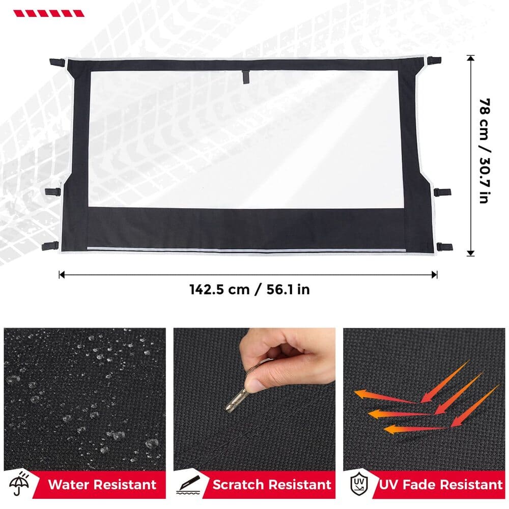 Kemimoto Polaris Ranger 500 UTV Soft Rear Window Shield Windshield