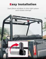 Kemimoto Polaris Ranger Crew 570 Midsize Rear Windshield