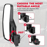 Kemimoto Polaris Ranger 570 10" Large UTV Side Mirrors w/ Pro Fit Cage