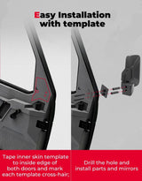 Kemimoto Polaris Ranger Door Mounted Side View Mirrors - 1 Pair