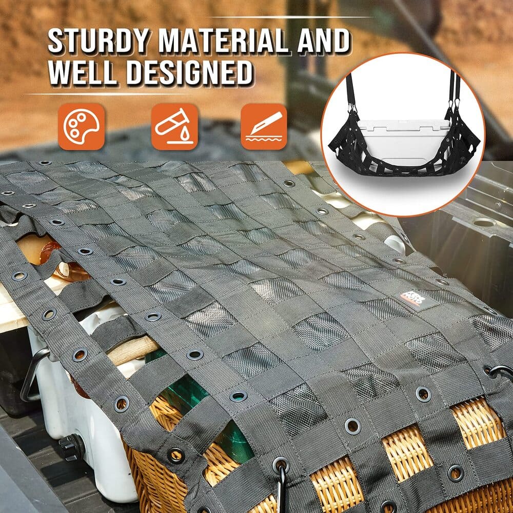 Kemimoto Polaris Ranger Heavy Duty UTV Bed Cargo Net