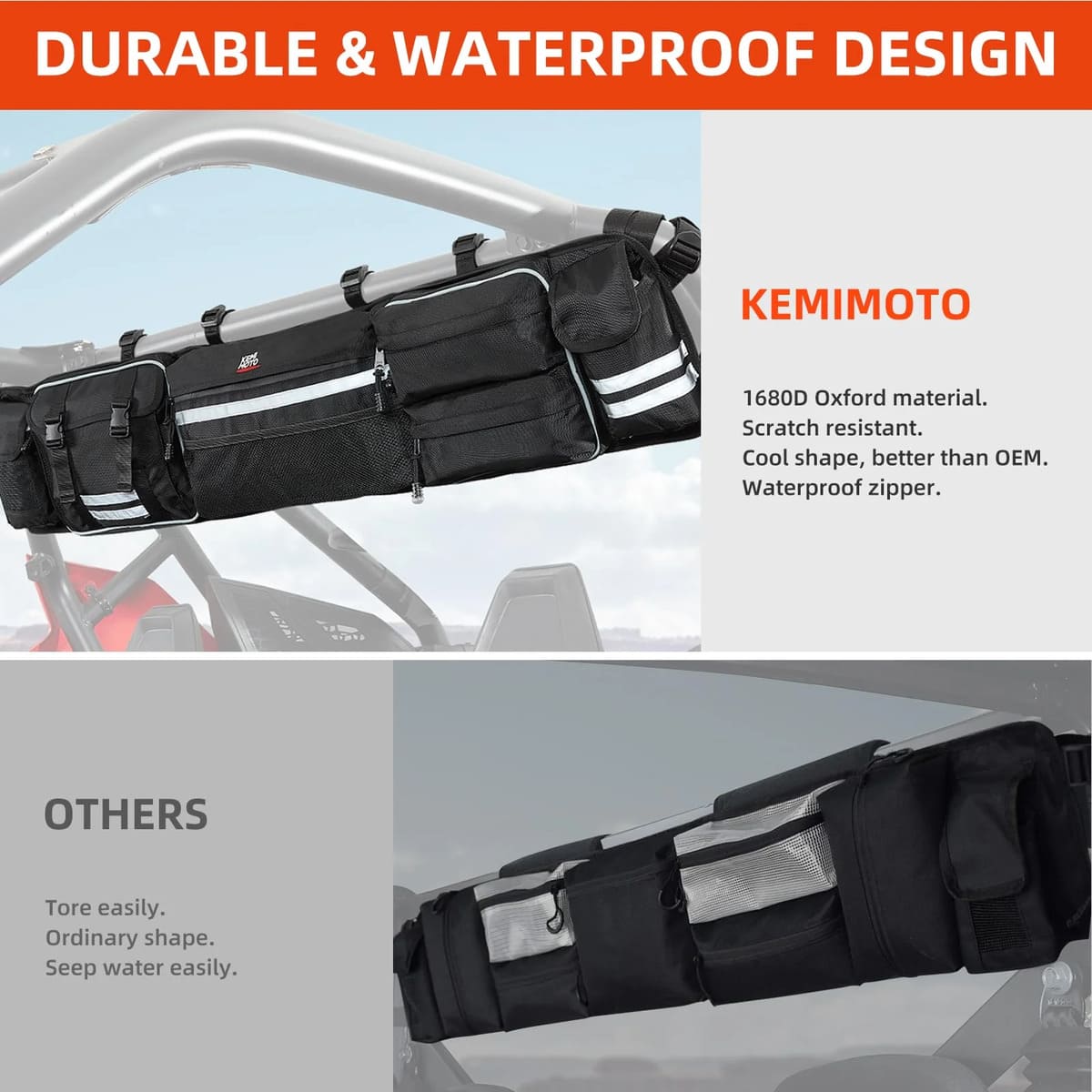 Kemimoto Polaris Ranger/RZR Universal UTV Roll Cage Organizer