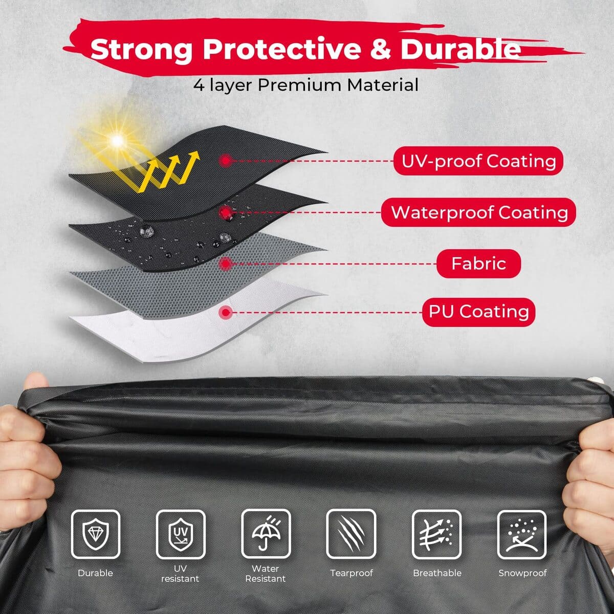 Kemimoto Polaris Ranger XP 1000 UTV Storage Sun Rain UV Cover