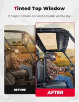 Kemimoto Polaris Ranger XP 1000 3-Seat Canvas Roof Top Tint Waterproof