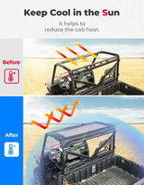 Kemimoto Polaris Ranger XP 1000 3-Seat Canvas Roof Top Tint Waterproof