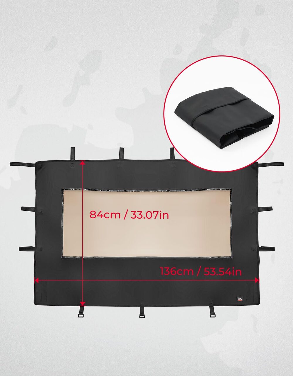 Kemimoto Polaris Ranger XP 1000 3-Seat Canvas Roof Top Tint Waterproof