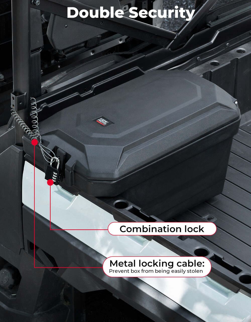 Kemimoto Polaris Ranger XP 1000 45L Left Side Storage Cargo Box