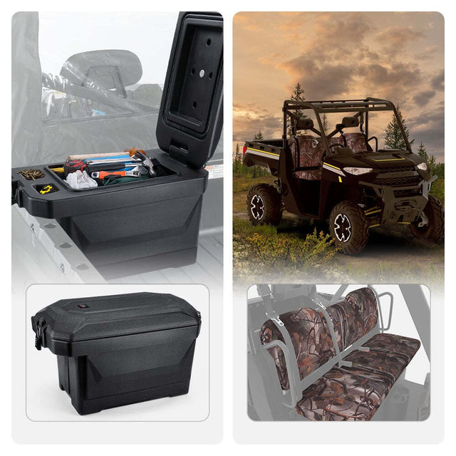 Kemimoto Polaris Ranger XP 1000 45L Storage Box & Camouflage Seat Cover