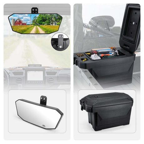 Kemimoto Polaris Ranger XP 1000 45L Storage box & Rear View Mirror