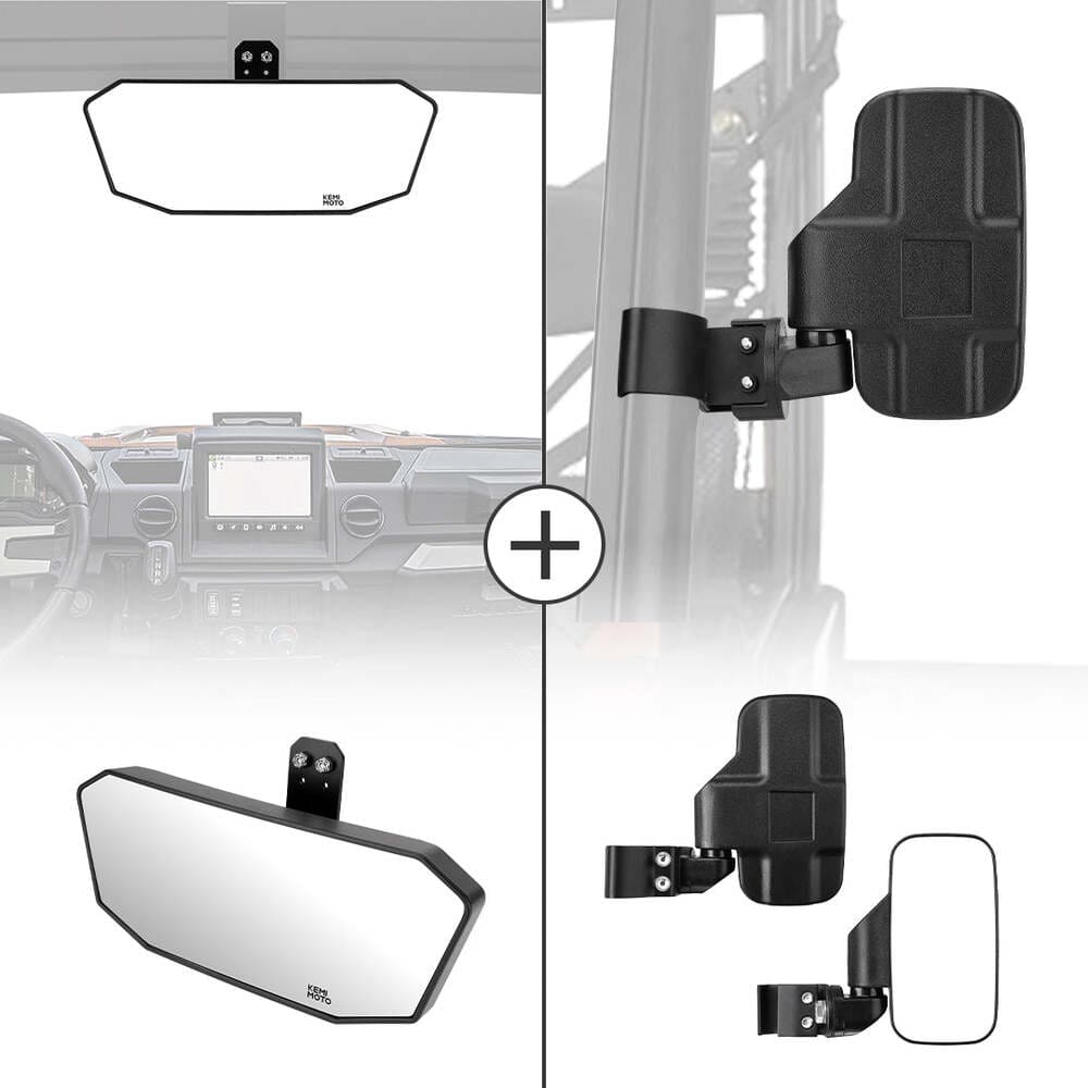 Kemimoto Polaris Ranger XP 1000 Adjustable Side Mirrors & Rear View Mirror