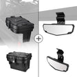 Kemimoto '16-'24 Polaris Ranger XP 1000 Cargo Storage Device Tool Box & Rear Mirror View