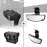 Kemimoto '16-'24 Polaris Ranger XP 1000 Cargo Storage Device Tool Box & Rear Mirror View