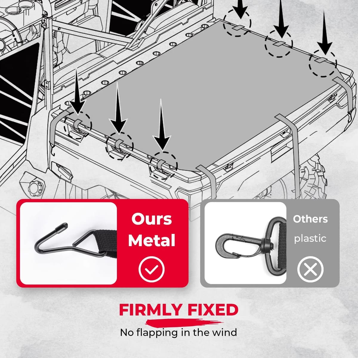 Kemimoto Polaris Ranger XP 1000 Crew UTV Cargo Bed Cover