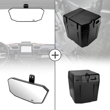 Kemimoto Polaris Ranger XP 1000 Rear View Mirror & Under Seat Storage Box