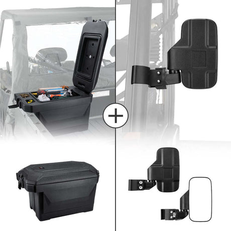 Kemimoto Polaris Ranger XP 1000 Side Mirrors & 45L Storage box