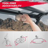 Kemimoto Polaris Ranger XP 1000 Tool Free Adjustable Rear View Mirror