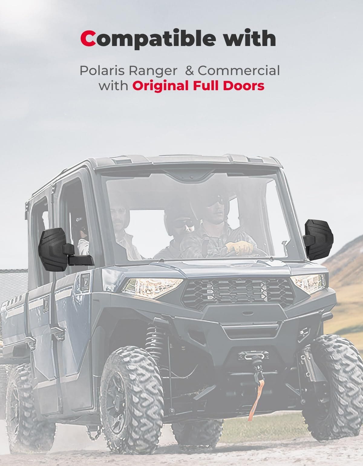 Kemimoto Polaris Ranger XP 1000 Upgraded Side Mirrors