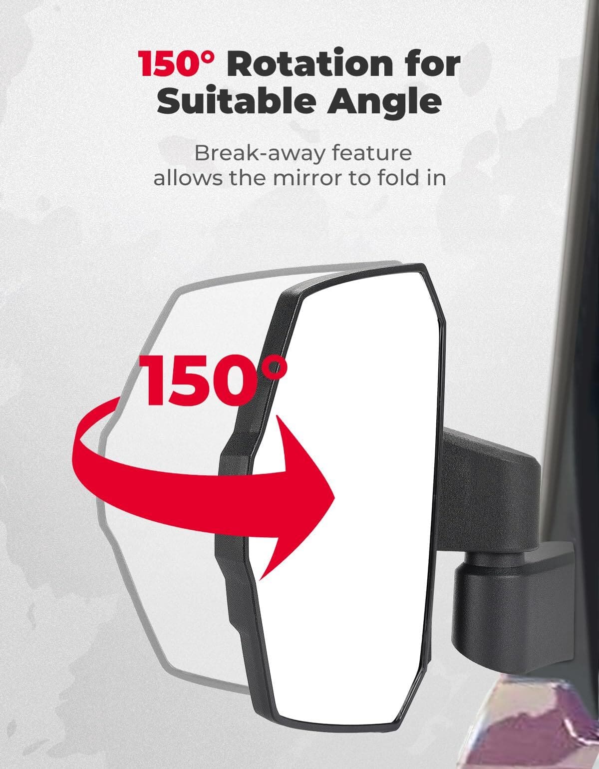 Kemimoto Polaris Ranger XP 1000 Upgraded Side Mirrors