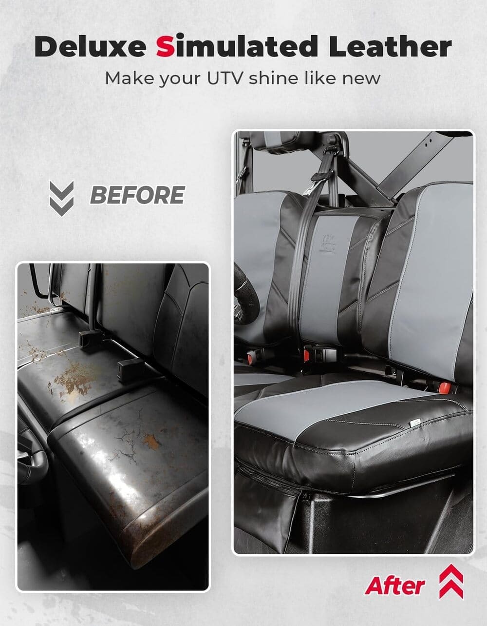 Kemimoto Polaris Ranger XP 1000 UTV Leather Seat Covers w/ Pocket