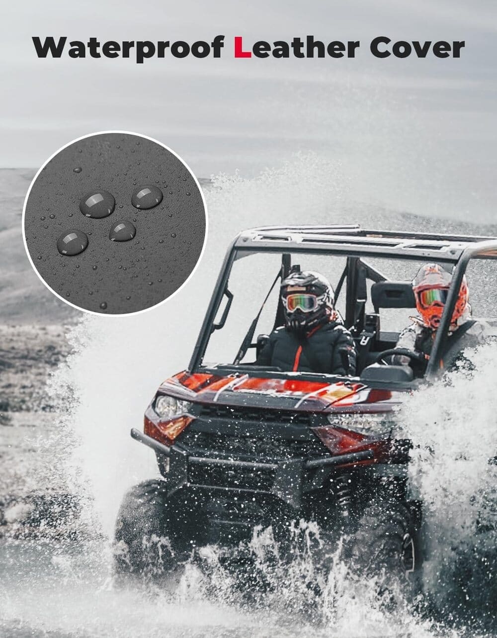 Kemimoto Polaris Ranger XP 1000 UTV Leather Seat Covers w/ Pocket