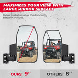 Kemimoto Polaris Ranger XP 1000 UTV Wider Pro Side Mirrors - Upgraded