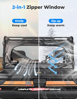 Kemimoto Polaris Ranger XP 1000 UTV Zippered Soft Rear Window