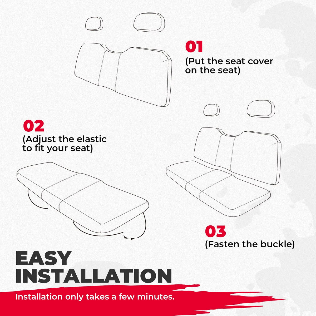 Kemimoto Polaris Ranger XP 800 Bench Seat Covers w/ Back Seat Cover