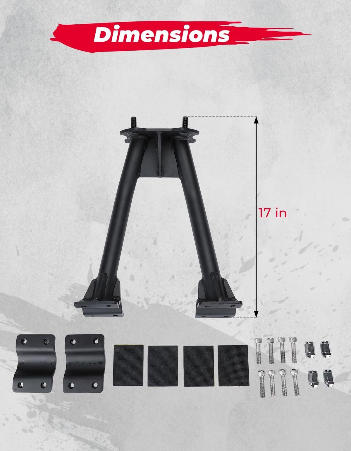 Kemimoto Polaris RZR 1.5''-2'' Roll Cage UTV Spare Tire Carrier