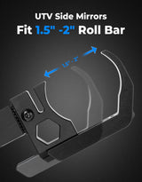 Kemimoto Polaris RZR 1.5"-2" UTV Roll Cage Side View Mirrors