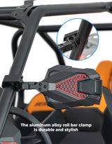 Kemimoto Polaris RZR 1.5"-2" UTV Roll Cage Side View Mirrors