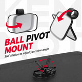 Kemimoto Polaris RZR 1.6"-2" Roll Bar Cage UTV Side Mirrors & Center Mirror