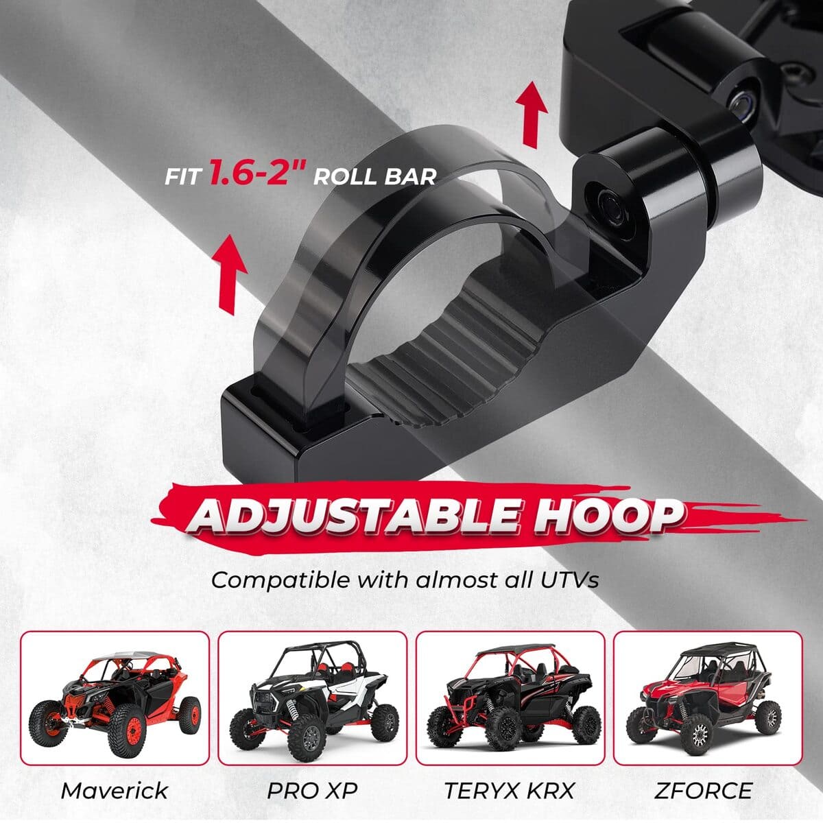 Kemimoto Polaris RZR "1.6"-2" Roll Bar UTV CNC Aluminum Side Mirrors