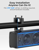 Kemimoto Polaris RZR 1.75''-2.25'' Roll Bar 26'' 6 Speaker RGB Universal Sound Bar