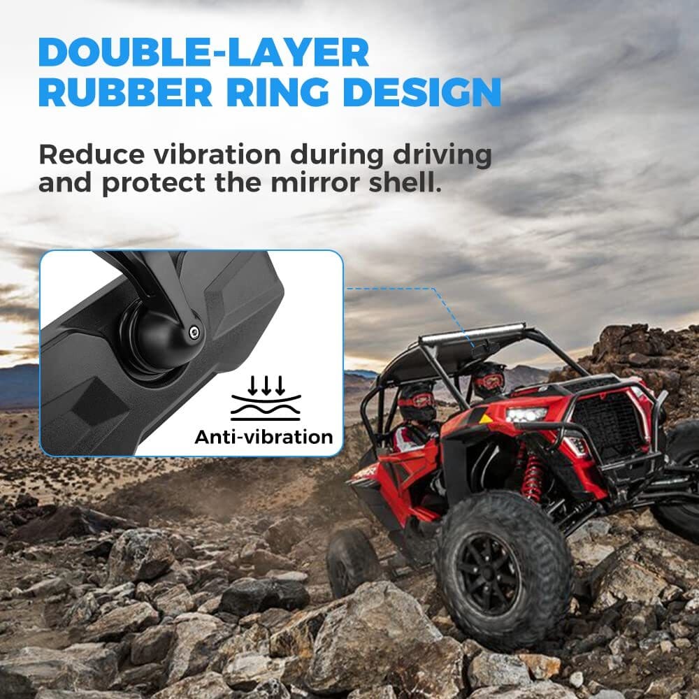 Kemimoto Polaris RZR 1.75” Roll Bar Rear View Center Mirror