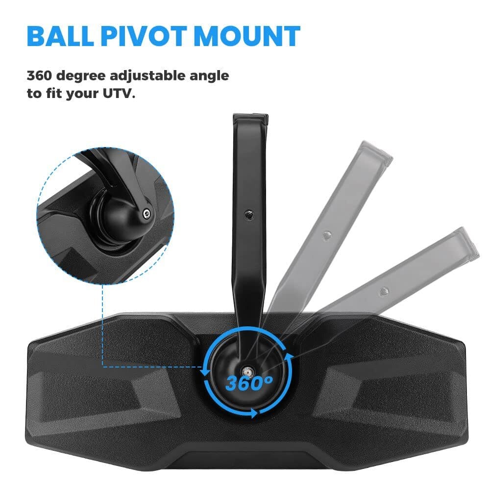 Kemimoto Polaris RZR 1.75” Roll Bar Rear View Center Mirror