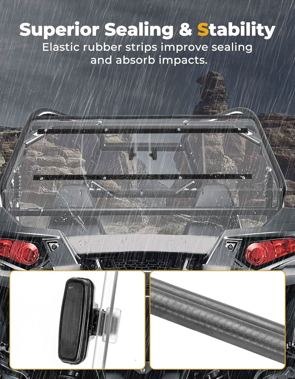 Kemimoto Polaris RZR 570/ 800 Full Rear Windshield w/ Sliding Window