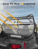 Kemimoto Polaris RZR 570/ 800 Full Rear Windshield w/ Sliding Window