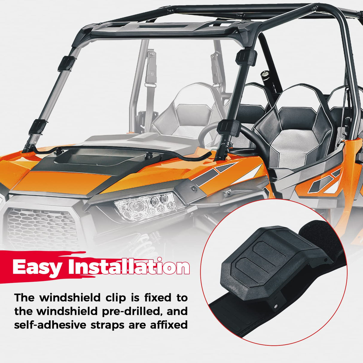 Kemimoto Polaris RZR 570 Front Full PC Windshield