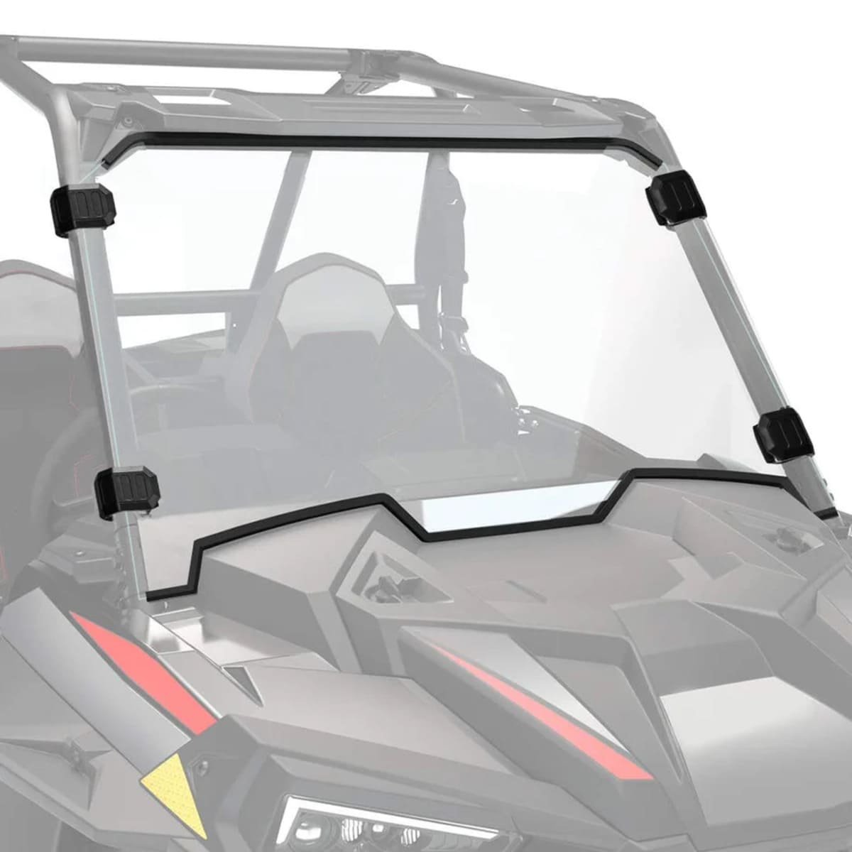 Kemimoto Polaris RZR 570 Front Full Windshield w/ 4 Black Clamps
