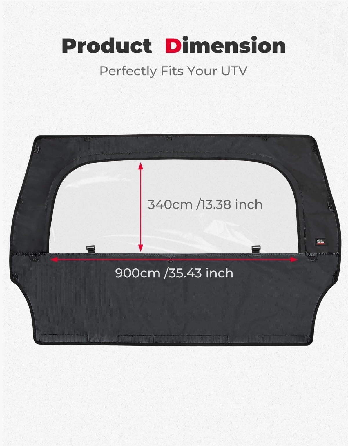 Kemimoto Polaris RZR 570 UTV Rear Windshield w/ Zipper