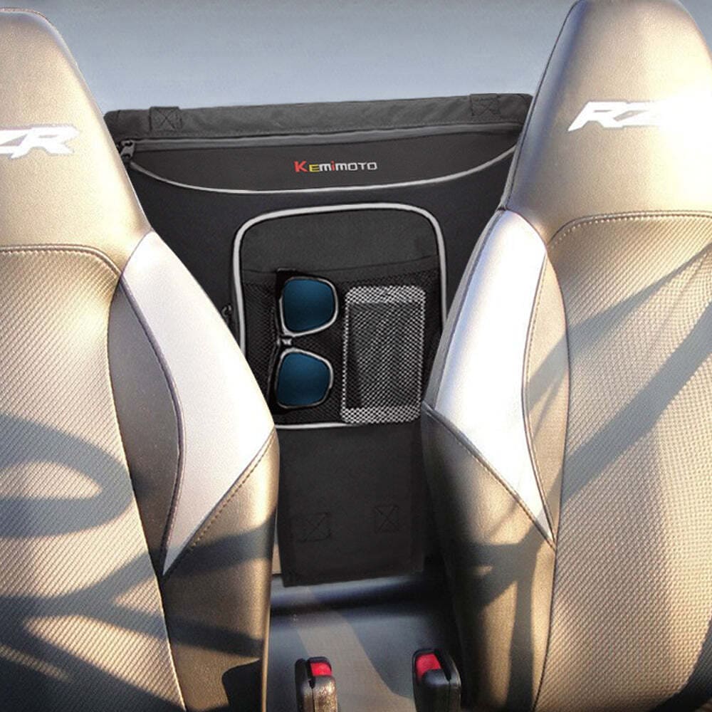 Kemimoto Polaris RZR Cab Pack Center Seat Bag & Side View Mirror