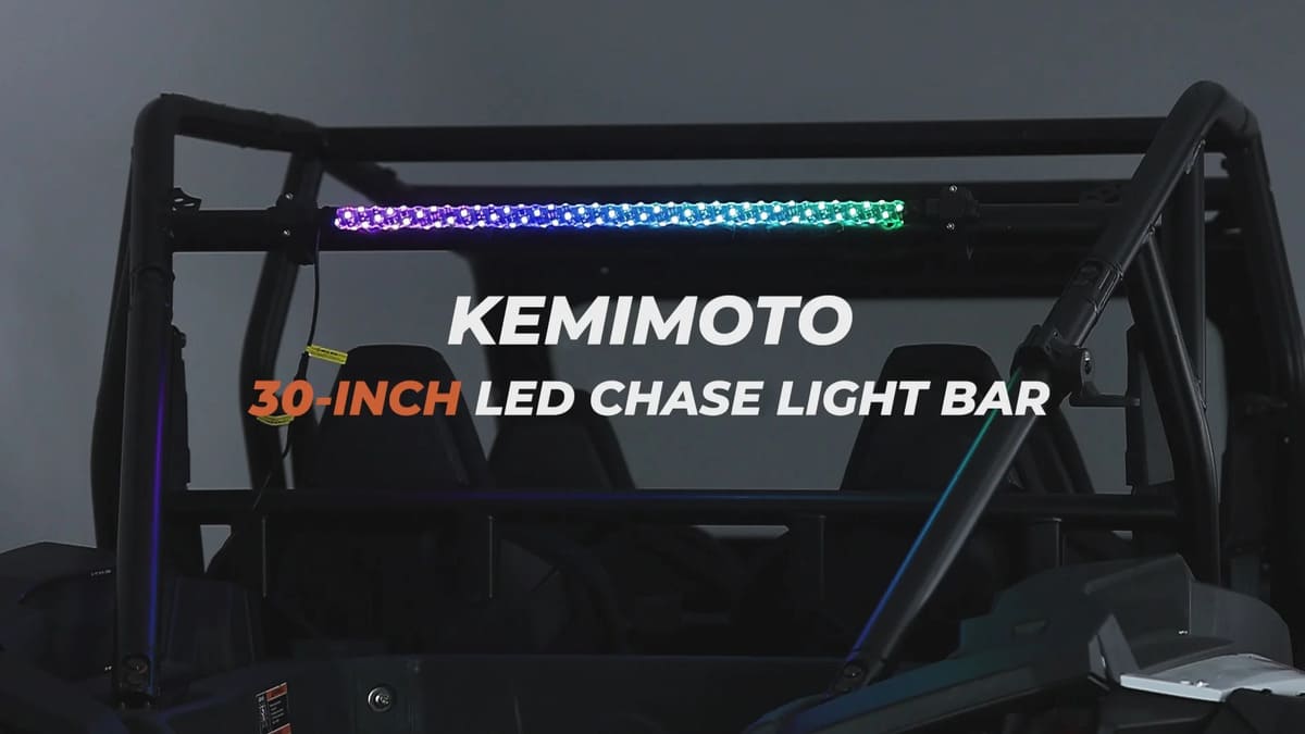 Kemimoto Polaris RZR/Can-Am Maverick X3 1.5” Roll Cage 30" LED Chase Light Bar