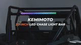 Kemimoto Polaris RZR/Can-Am Maverick X3 1.5” Roll Cage 30" LED Chase Light Bar