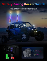 Kemimoto Polaris RZR/Can-Am MAverick X3 3FT LED Whip Lights - 2PCs