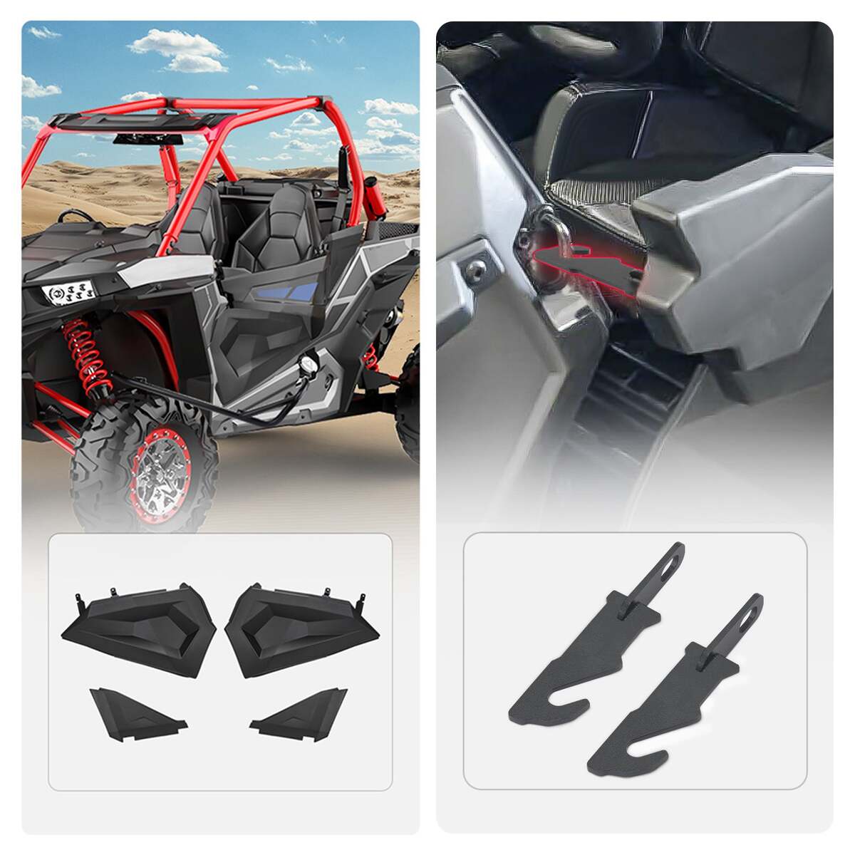 Kemimoto Polaris RZR Lower Half Door and Door Latches Extender