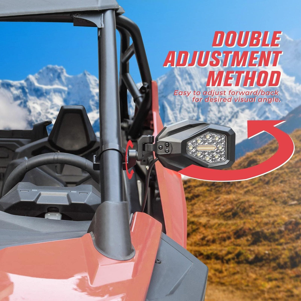 Kemimoto Polaris RZR Mirrors with LED Turn Signal Lights