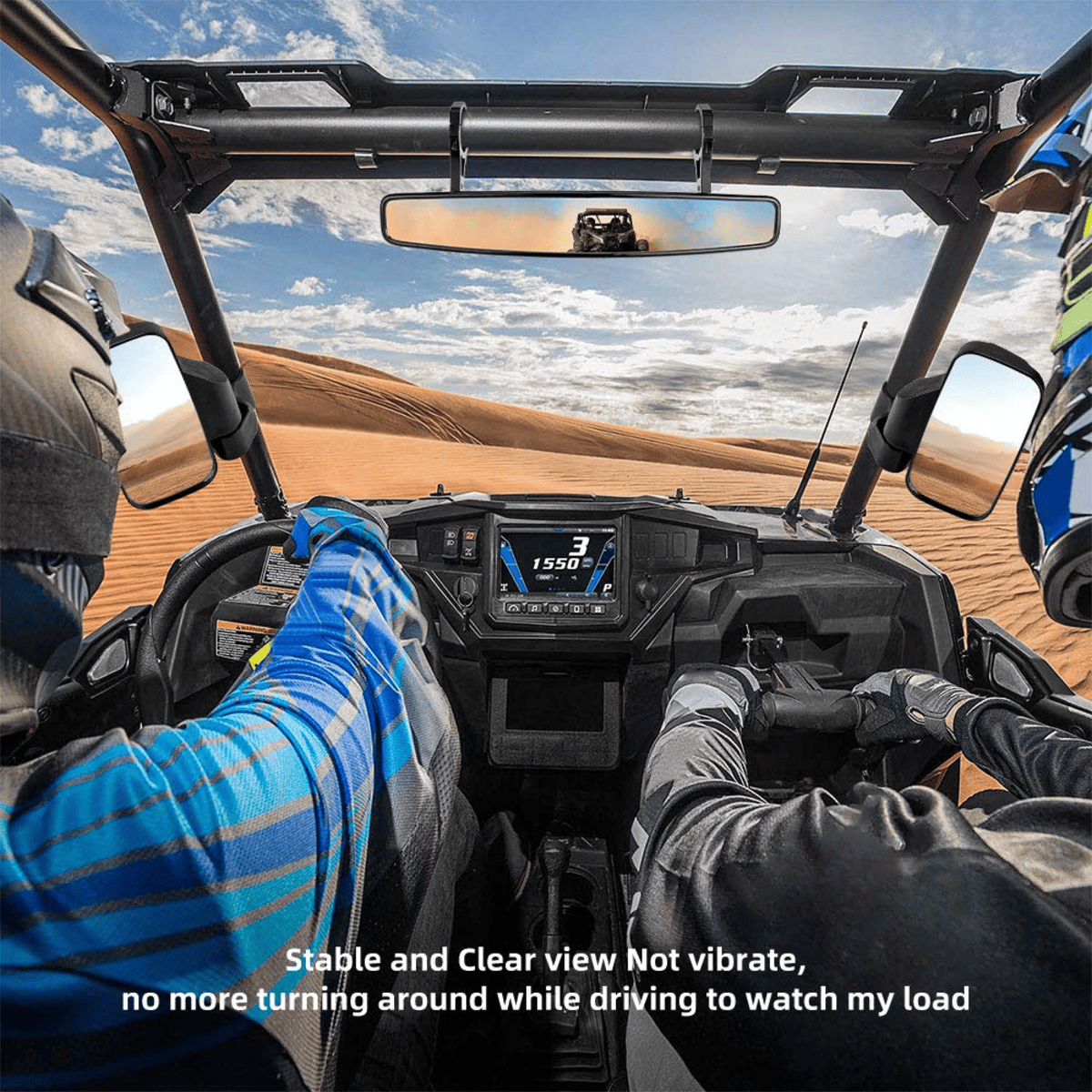 Kemimoto Polaris RZR Pro R 360 Degree Adjustable Side Mirrors w/ 1.75" -2" Roll Bar - 1 pair